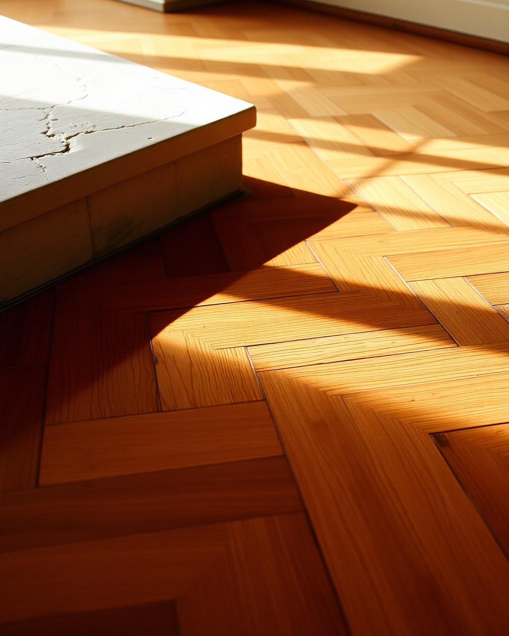 Herringbone oak flooring detail